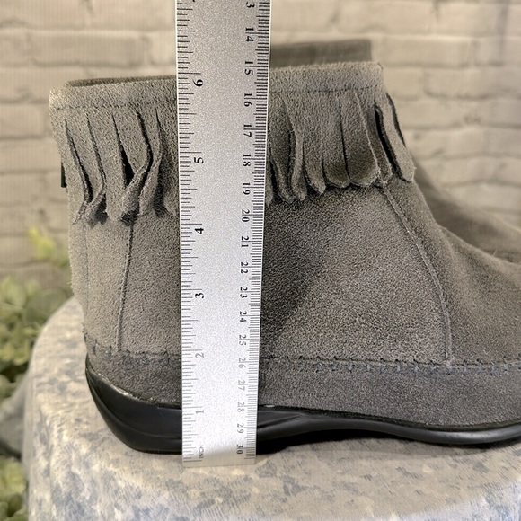 Comfort Ease by Blair - Gray Suede Moccasin Ankle Zip Booties WMS 6.5W🩶VGUC - Picture 14 of 15
